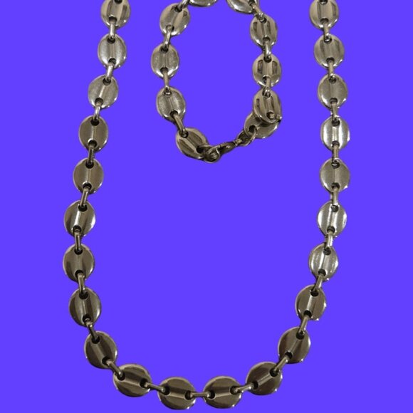 Silver Plated set~ Necklace & Bracelet - Picture 1 of 4